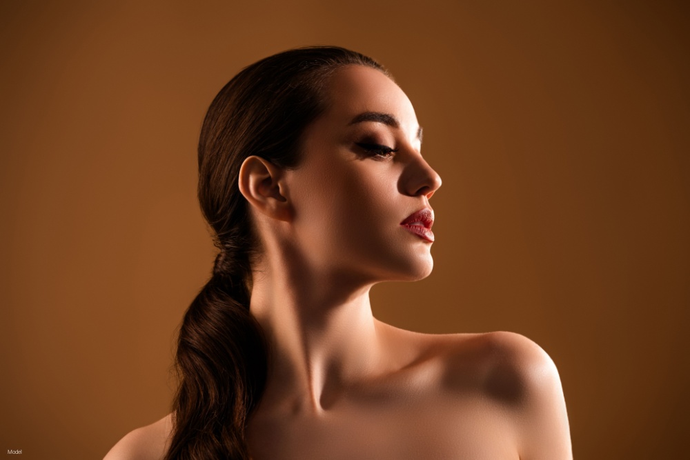 Stunning lovely lady enjoying result after a facelift