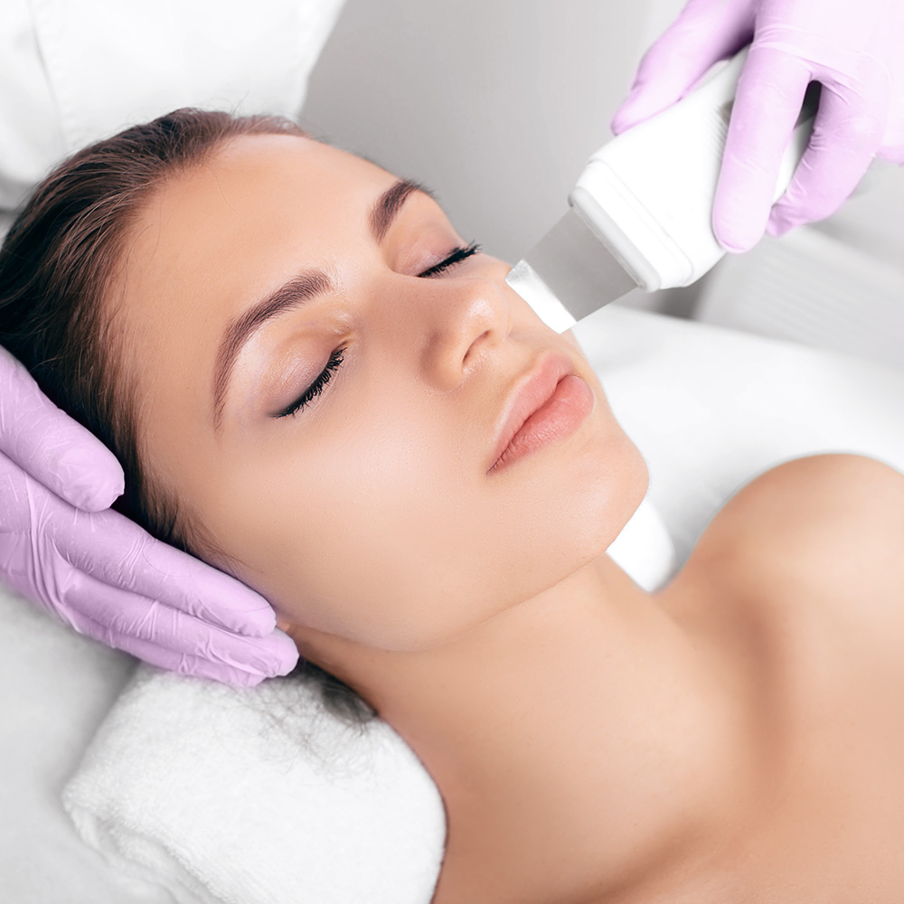 Woman getting a laser treatment done